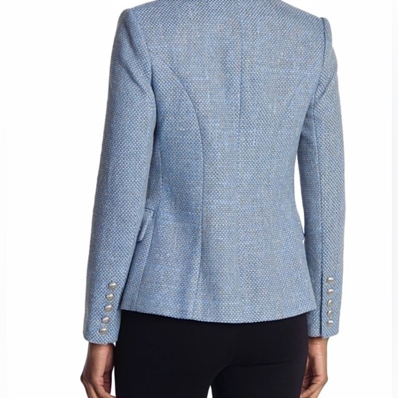 NWT L'AGENCE Kenzie Basket Weave Tweed Double Breasted Classic Academia Blazer 2 - Picture 7 of 11